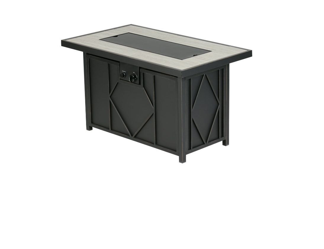BALI OUTDOORS 42 in. 60,000BTU Fire Pit Propane Gas Fire Pit Table Rectangular Tabletop Lawn & Garden
