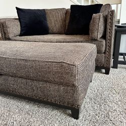Storage Ottoman Black And Beige Fabric- 66.5Lx 38D x 30.5 ,Ottoman 57Lx28Wx19H