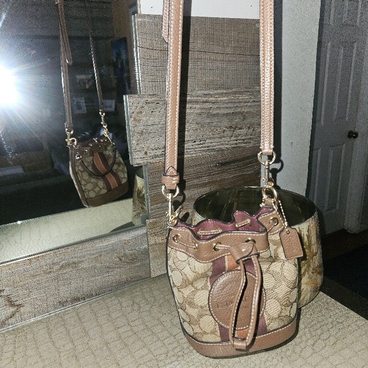 Coach Bags | Coach Mini Dempsey Patch Bucket Bag Signature Jacquard