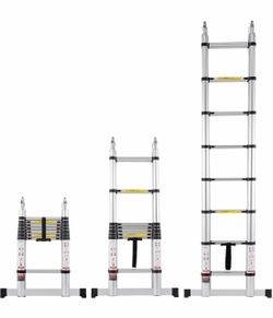 VEVOR 16.5FT Aluminum Telescoping A-Shape Extension Ladder, 375 LBS Capacity