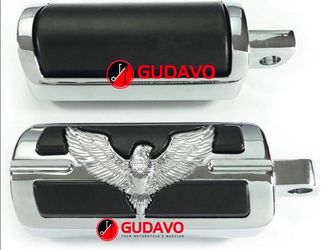 Motorcycle Chrome Aluminum Foot Pegs Front Foot Pedal driver pegs With Mounts For HONDA VT SHADOW 600 DELUXE/VLX 1(contact info removed) (GEG Chrome)