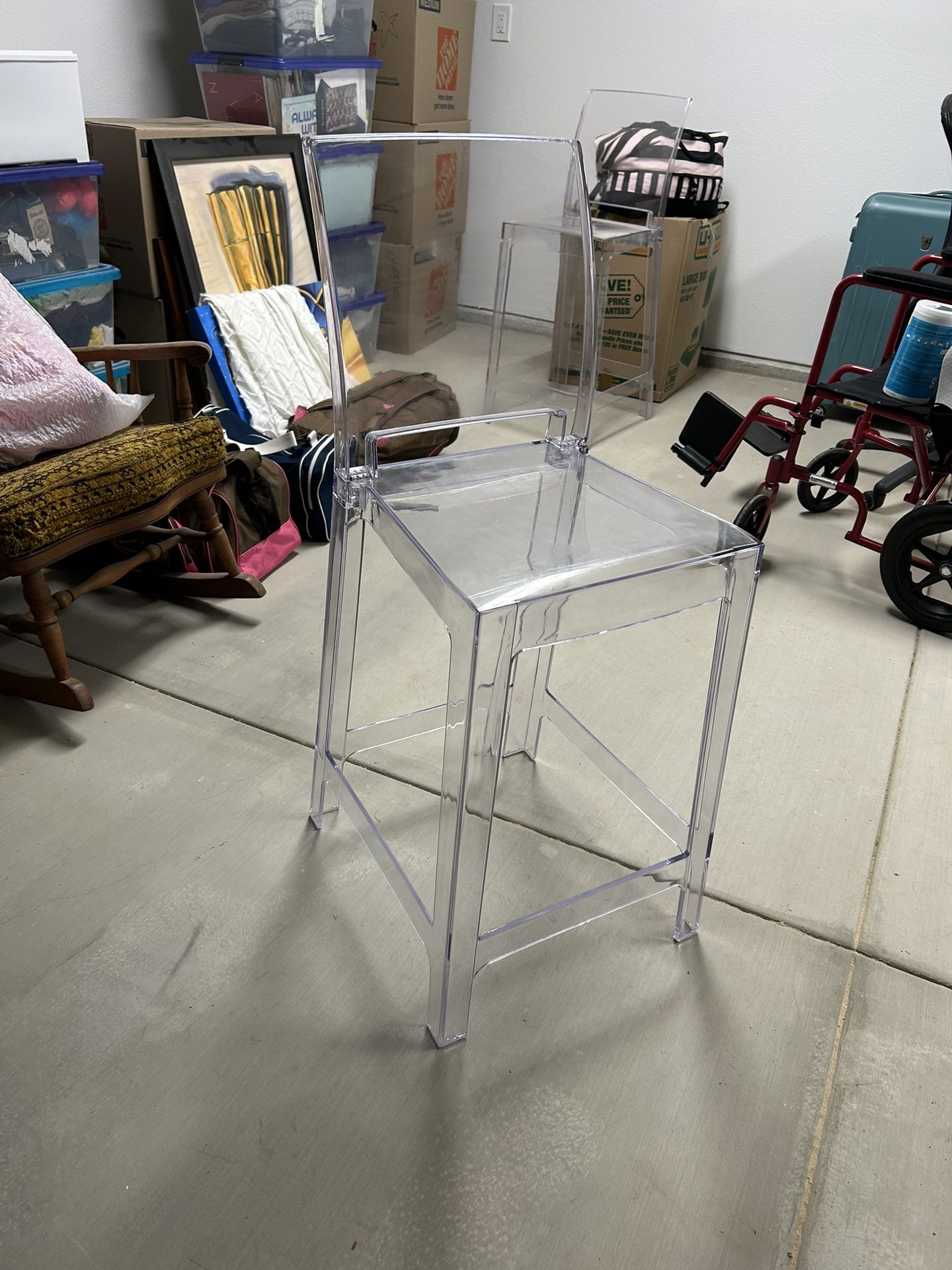 Clear Bar Stools Set Of 2 | Acrylic Modern Chairs