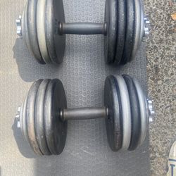 80 Lb Graduated Adjustable Pancake Thin Profile Dumbells 
