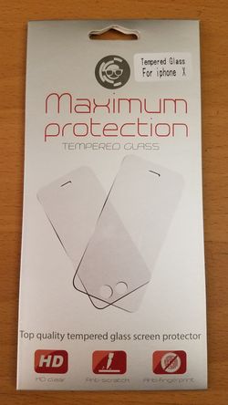 Tempered glass screen protector for iPhone x