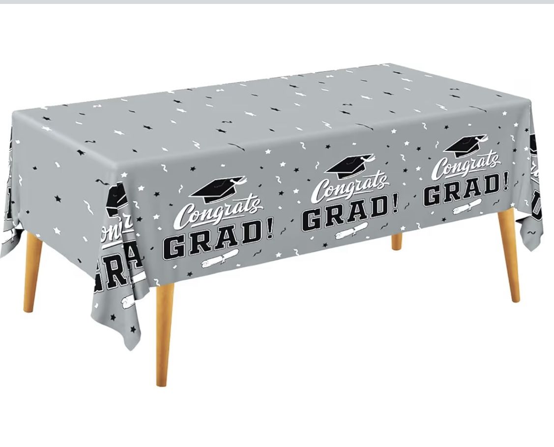 2025 Graduation Decorations (2 Plastic Table, Plates & Napkins)