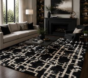 8x10 Area Rugs carpet rugs shaggy super shaggy thick modern design colors black white
