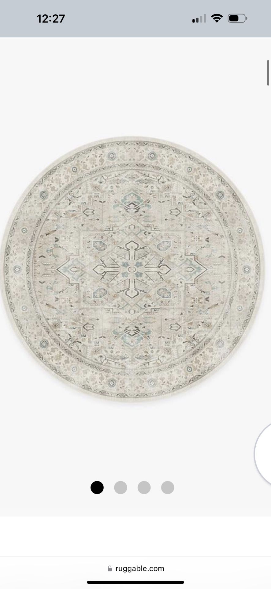 Ruggable Kamran Ivory Opal Rug- 6’ Round