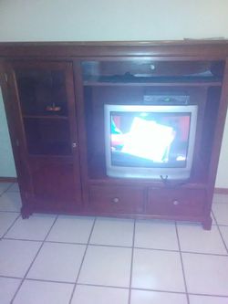 Cherry wood tv hutch-$100 OBO