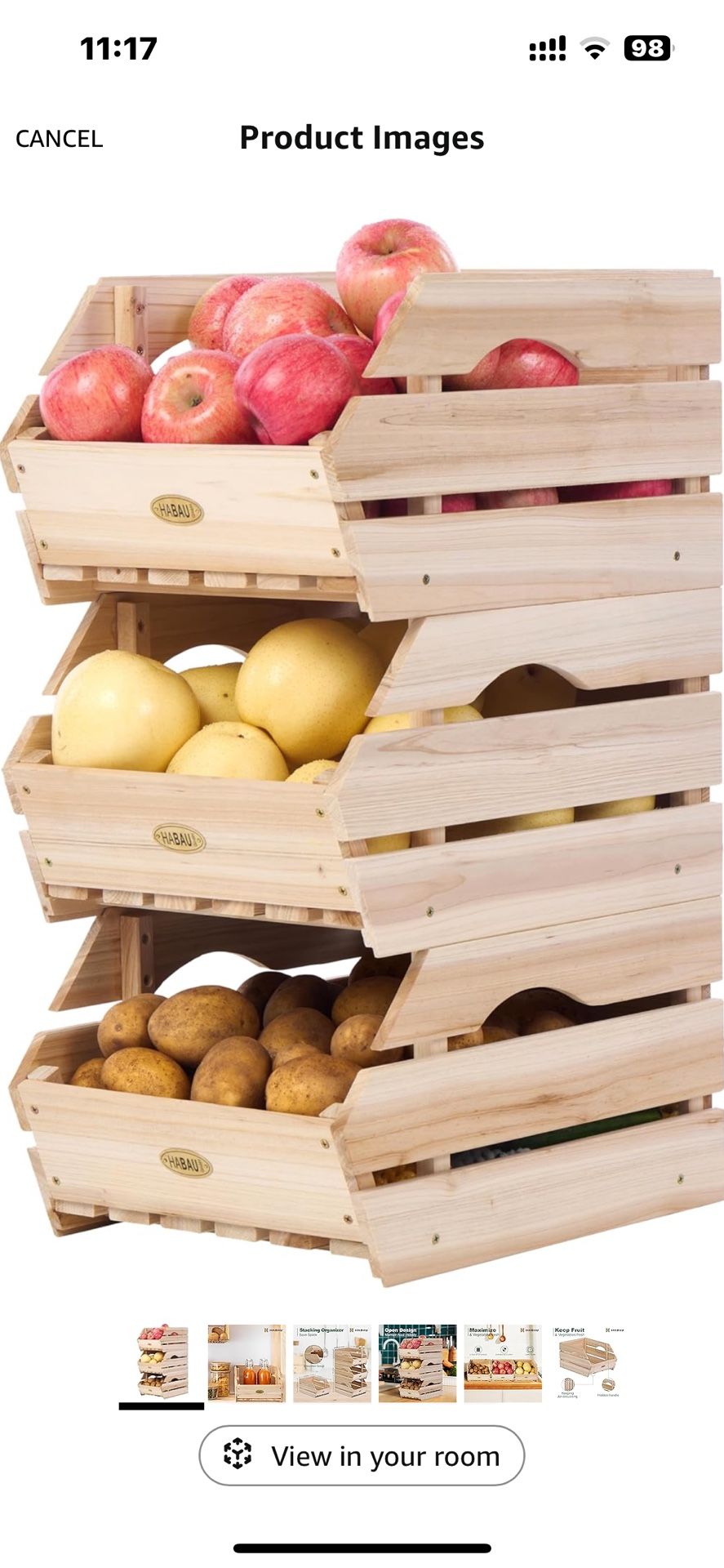 Wood storage bin Brand New