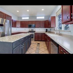 Kitchen Cabinets Top & Bottom/ Island/drawers + Sink + Countertops 