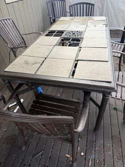 Outdoor table with chairs