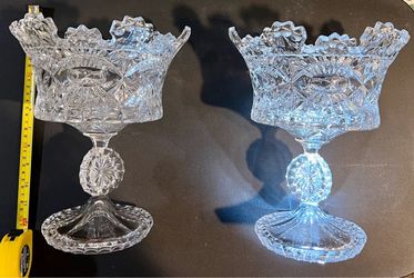 Pair of Cut Crystal Compote Bowls