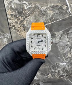 (READ DESCRIPTION!!!) Iced Out Moissanite Citrus Band Watch