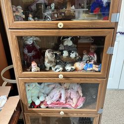 Assorted Figures And Dolls, With Cabinets 