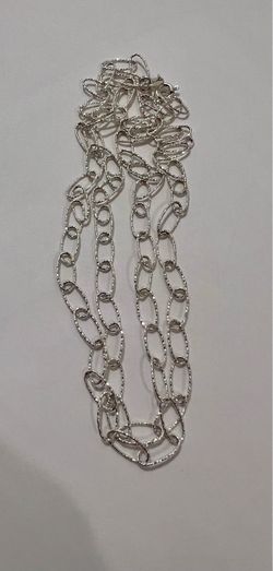 24 inches Italian Sterling Silver Open Oval Link Chain Necklace