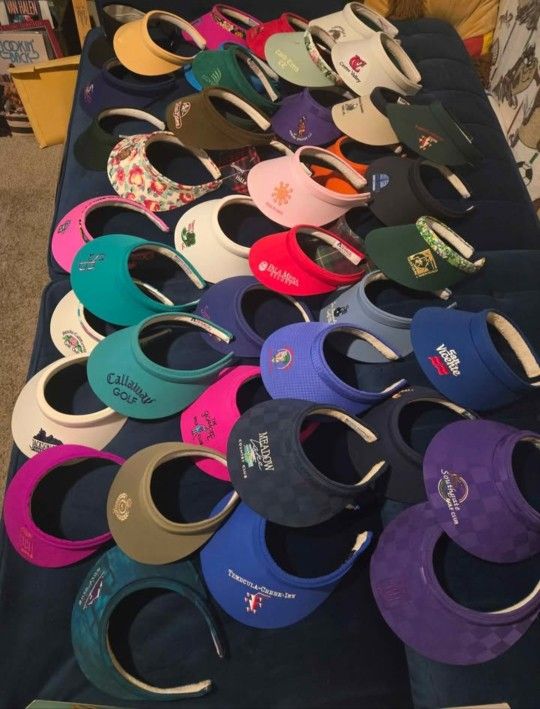 VINTAGE GOLF TENNIS VISORS ESTATE COLLECTION MADE IN USA
