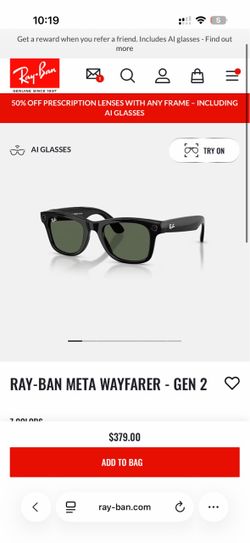 Ray Ban Metas Gen 2 Wayfare size Large