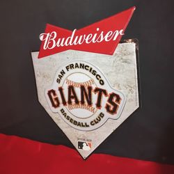 Budweiser San Francisco Giants Baseball Club Tin Sign MLB Beer