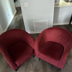 Red lounge chairs