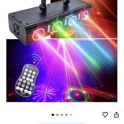 Party Lights DJ Disco Lights 3D Effect Sound Sensing Laser Flash Stage Projector