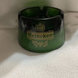 Vintage Heineken Green Opalex France Glass Model Exclusive Ashtray 