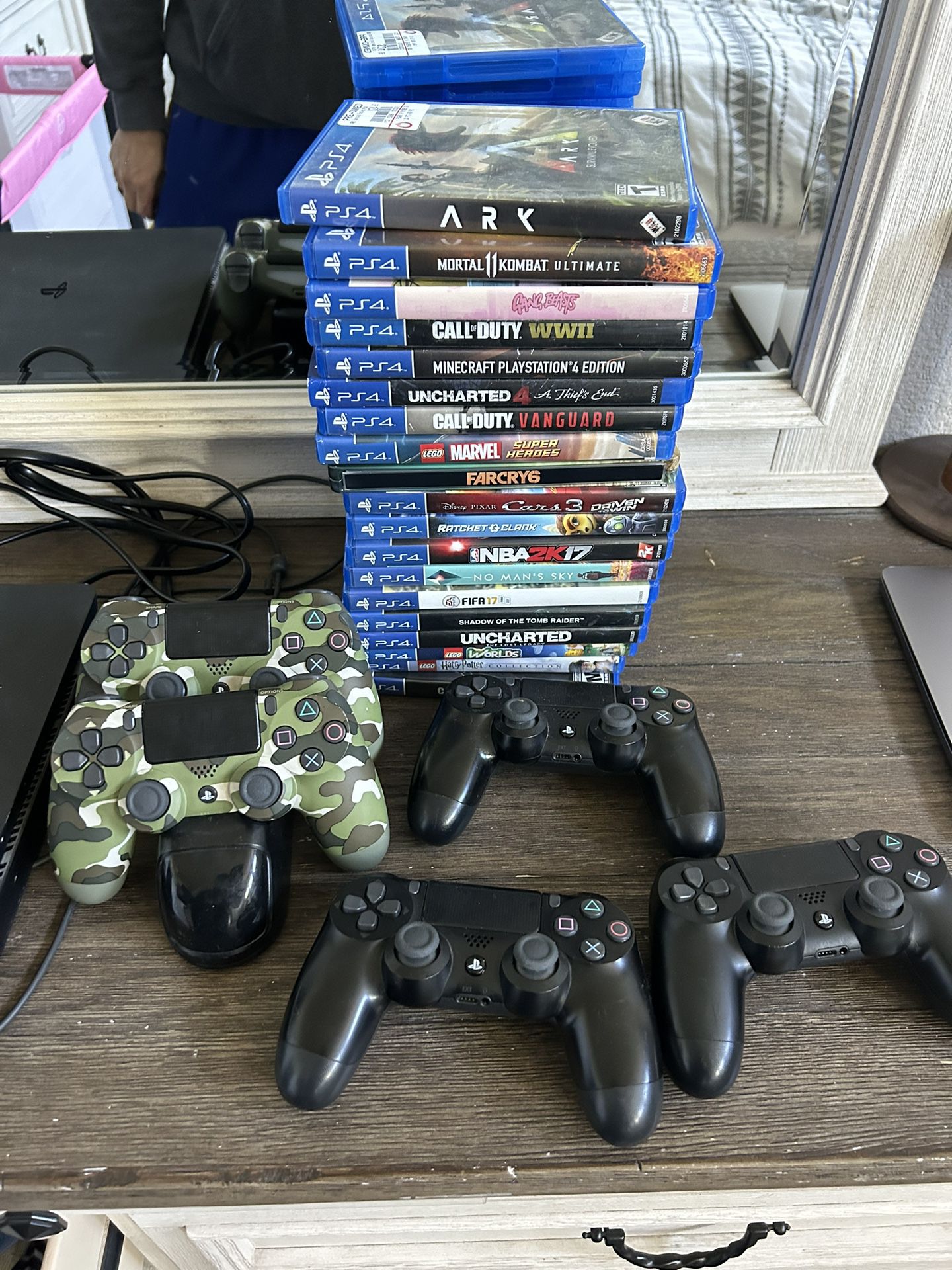 PS4 With 5 Controllers And 19 Games