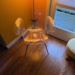 Mid Century Lucite & Chrome Chair
