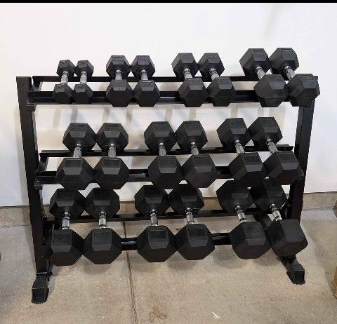 Brand New Hex Dumbbell Set 5-50lbs
