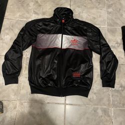 Adidas Originals 2008 Chile 62 Shiny Look Zip Up Track Top Jacket Black Size M