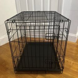 Foldable Small Black Metal Dog Crate 24 “