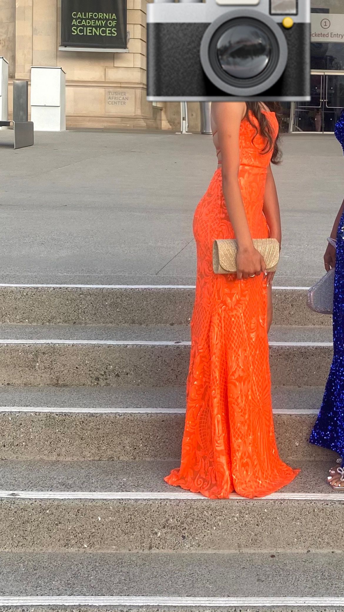 Orange windsor prom dress 