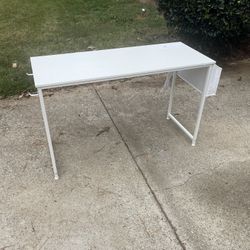 Lufeiya White Computer Desk with Power Outlet, 55 inch Teen Study Table Home Office Work Writing Gaming Desks with Charging Station Outlets Built in, 