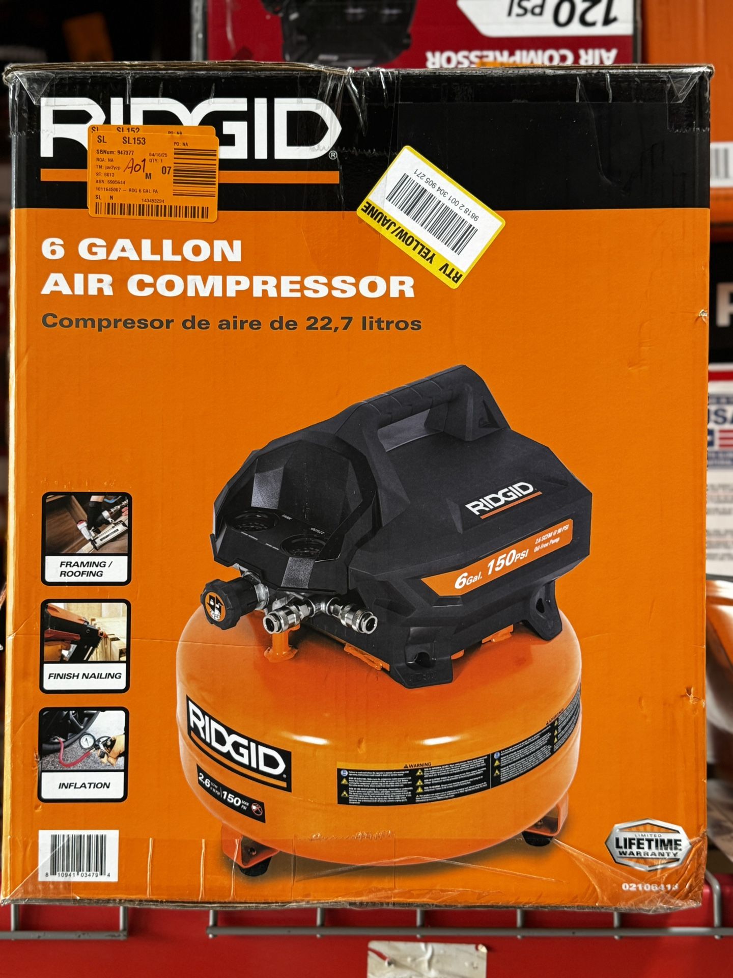 RIDGID 6 Gallon Air Compressor Sale