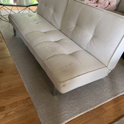White  Vinyl Sleeper Couch