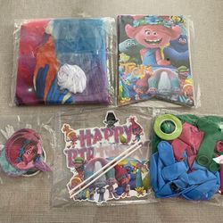 Trolls Birthday Party Decorations, Includes A 5x3 Ft Backdrop