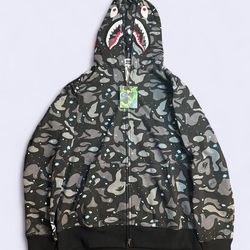 Large Galaxy Shark  Bape Hoodie