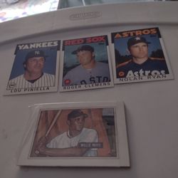 Baseball Topps 1986 Bundle Clemens, Nolan Ryan , Piniella Cards & Bowman Reprint Set. Cash Porch Pickup Redmond 