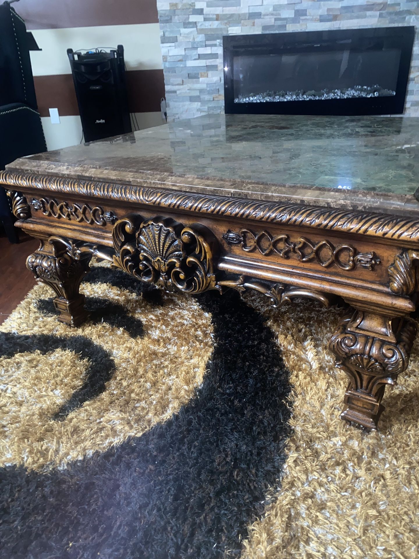 Solid Wood Marble Table
