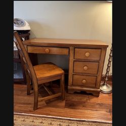 Pottery barn Style Solid wood desk and chair
