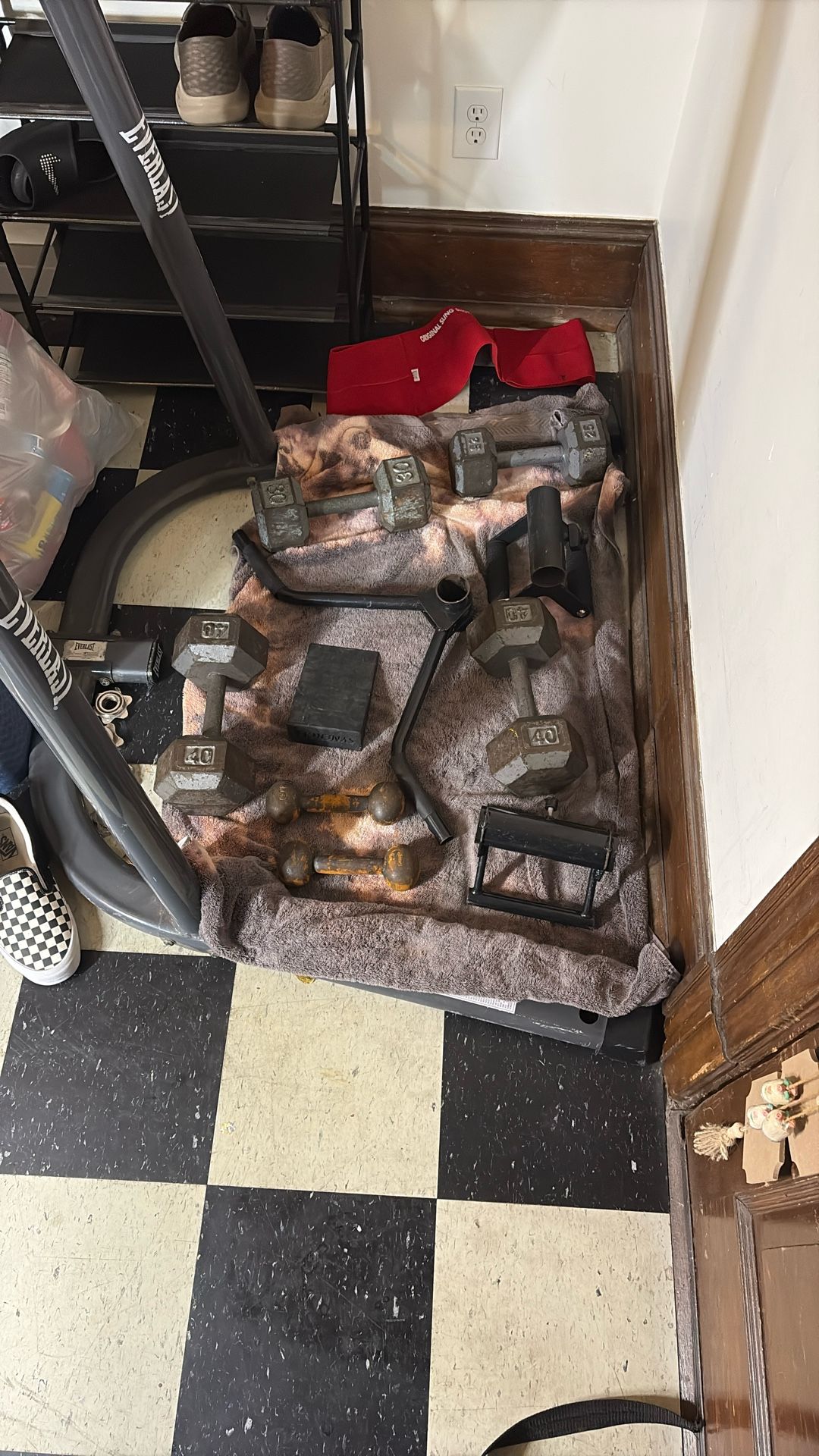 Dumbbells and other exercise equipment