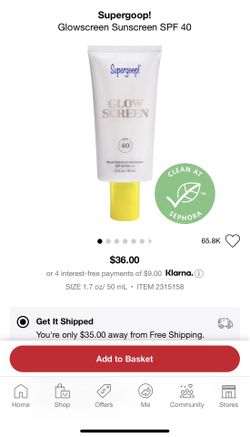 Glow Screen Supergoop Sunscreen