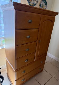 Wooden Armoire / Gentleman’s Chest – Honey Maple Finish - $200 OBO