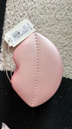 Pink Faux Leather Lips Coin Purse