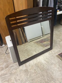 Wood Trim Mirrow 44”H X 40”W