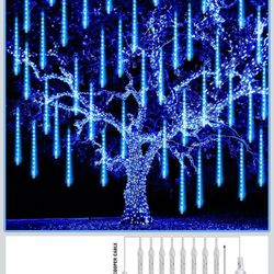 TW SHINE Christmas Lights Outdoor, 288 LED 12" 8 Tubes Meteor Shower Lights Outdoor Christmas Decorations Plug in, Waterproof Snow Falling Rain Icicle