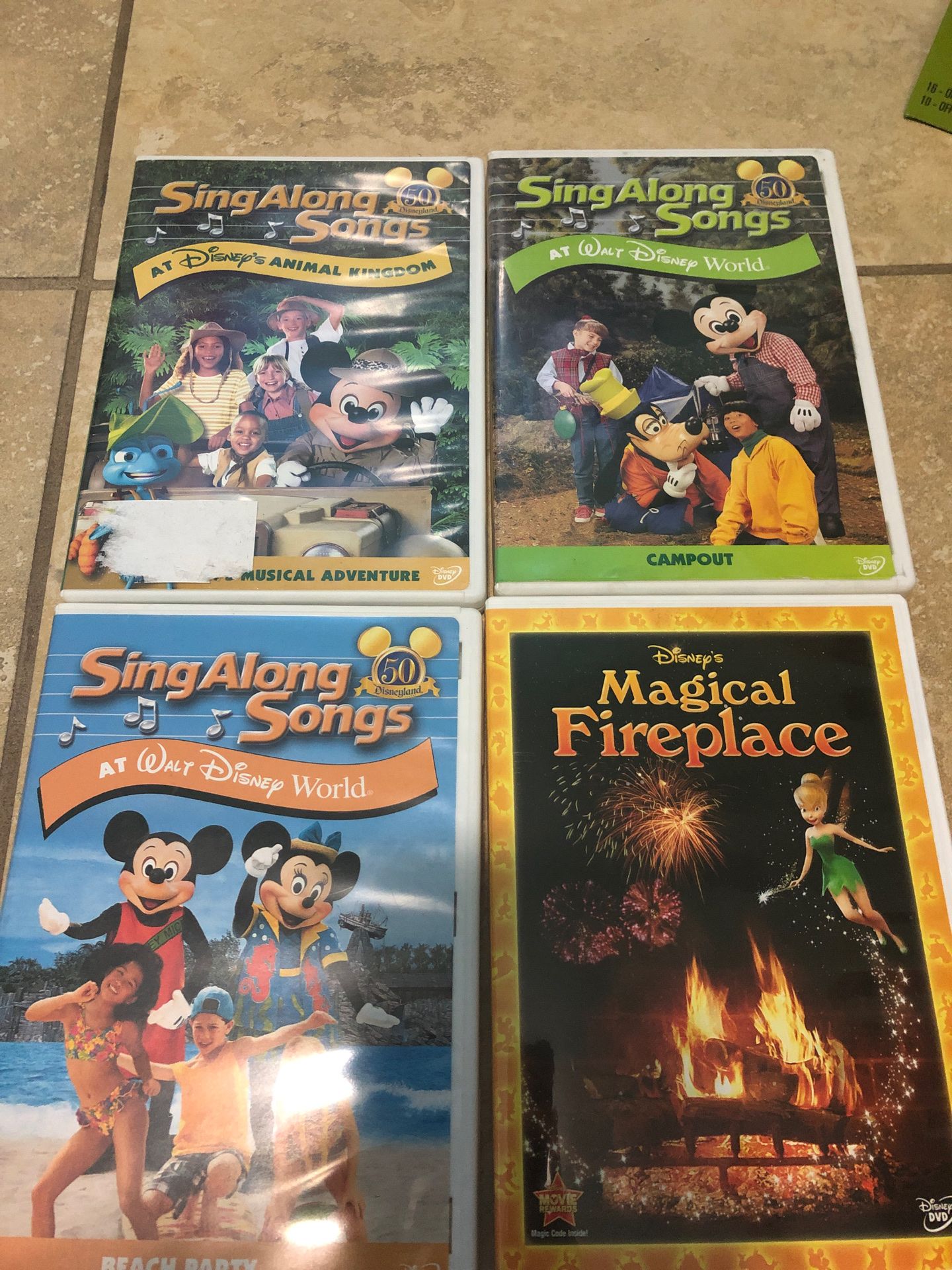 3 Disney sing along and 1 magical fireplace
