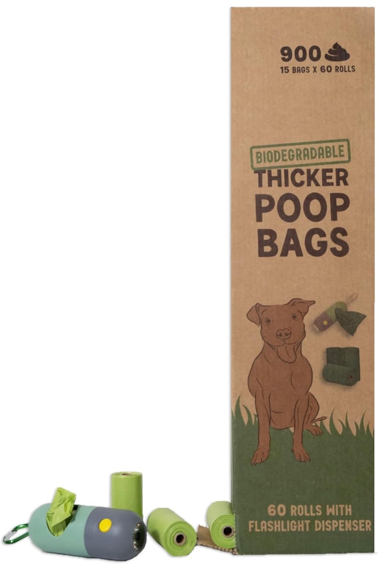 900 Count Doggie/ Baby Poop Waste Bags With Flashlight Dispenser Included 