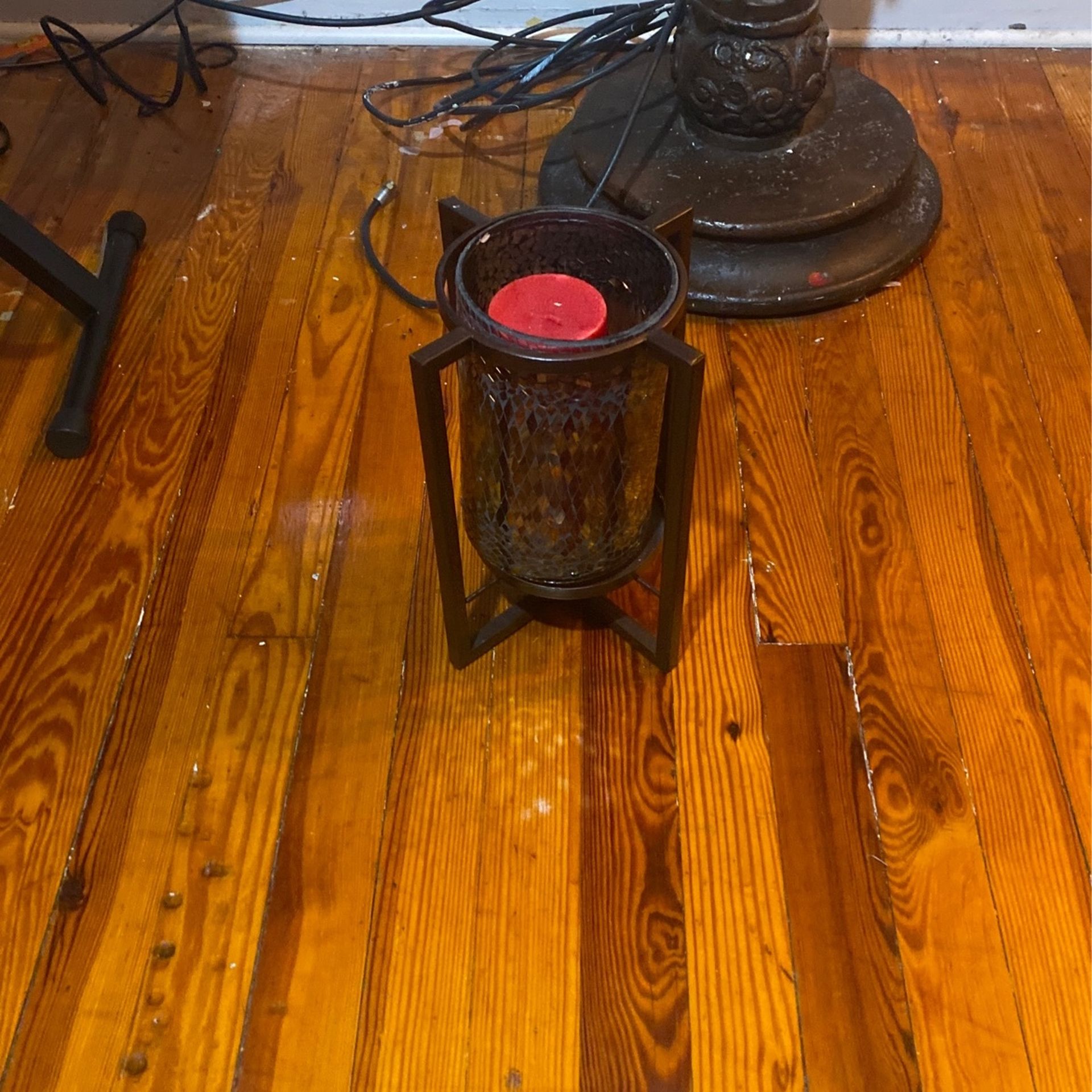Candle Glass Vase Beautiful With Long Candle In Side Of It