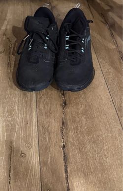 Black Low-Top Sneakers with Teal Accents