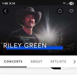 Riley Green Rodeo Tickets Tonight W/ Blue Parking Pass